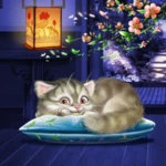 sleepy cat live wallpaper android application logo